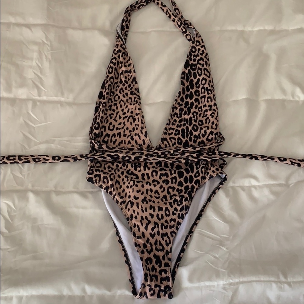 Open Back Cheetah One Piece - Small